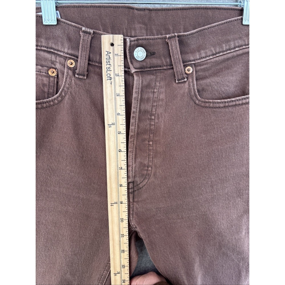 GAP Cheeky Straight Jeans Womens 28 Brown High Rise Raw Hem Button Fly Denim - Picture 8 of 16